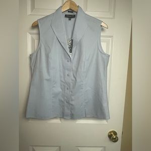 NWT Jones New York light blue sleeveless blouse. Size 12 P2P 20”